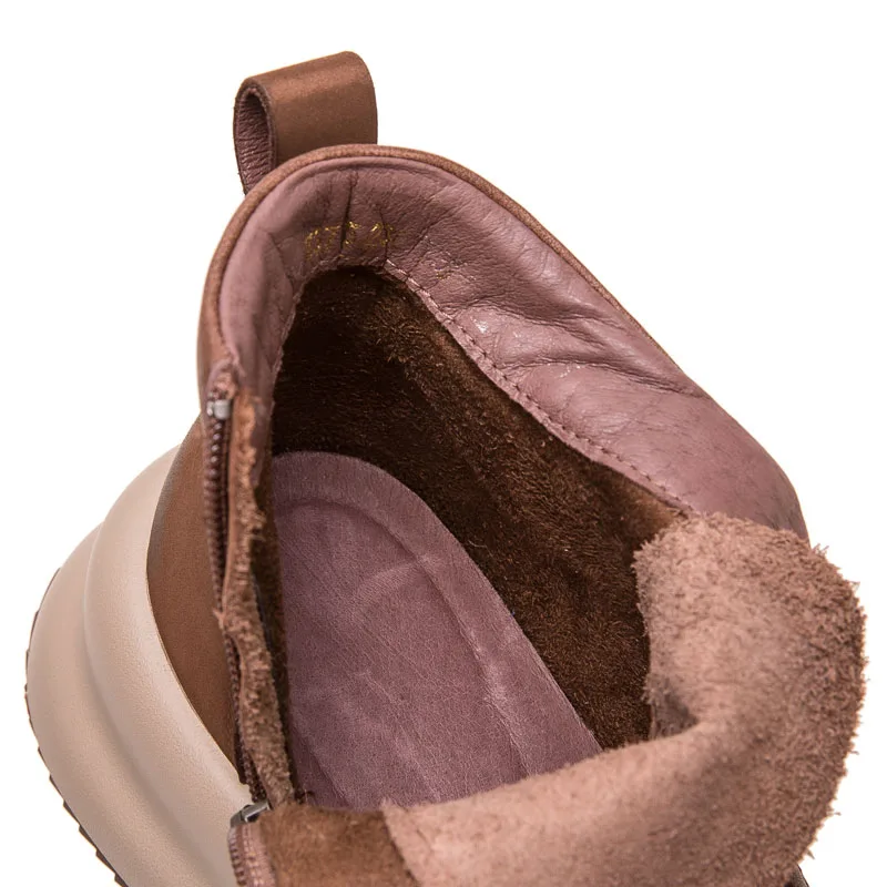 DRKANOL модные женские ботильоны на танкетке осенне-зимние короткие ботинки