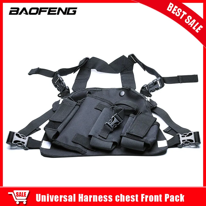 

Universal Harness Chest Front Pack Pouch Holster Carry Bag for Baofeng UV-5R UV-82 UV-9R Plus BF-888S TYT Motorola Walkie Talkie