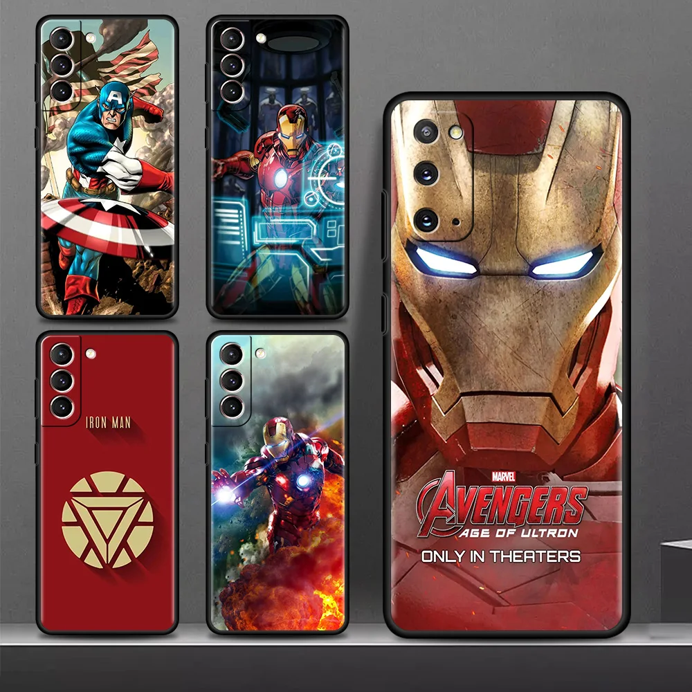 

Silicone Case For Samsung Galaxy S22 Ultra S20 FE S21 Plus S10 Lite S10e S9 S8 S7 Edge Soft Phone Cover Captain America Iron Man