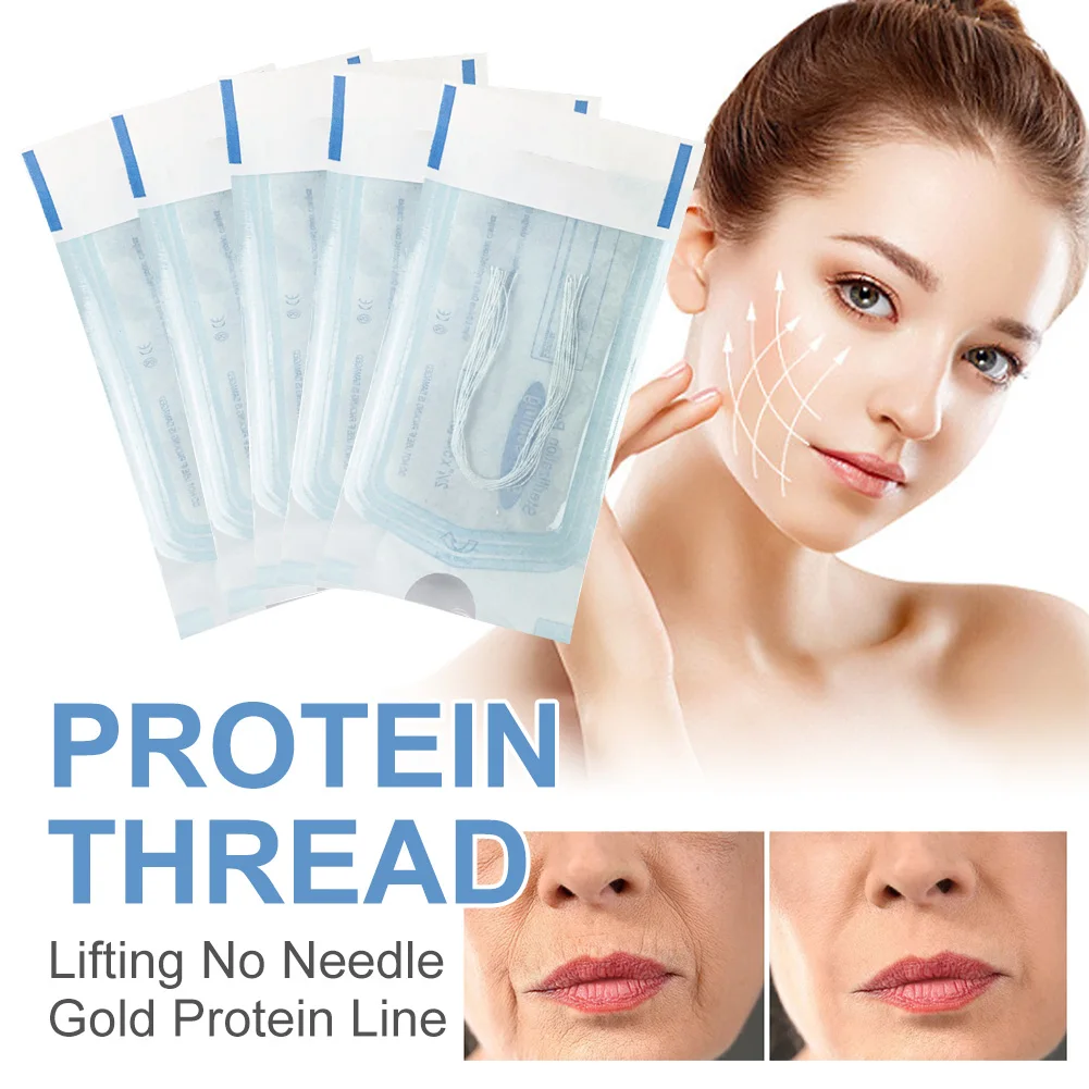 

Protein Thread Facial Tensioners Threads Lifting No Needle Protein Line Anti-Aging Wrinkles Removal Face Collagen Firming Care