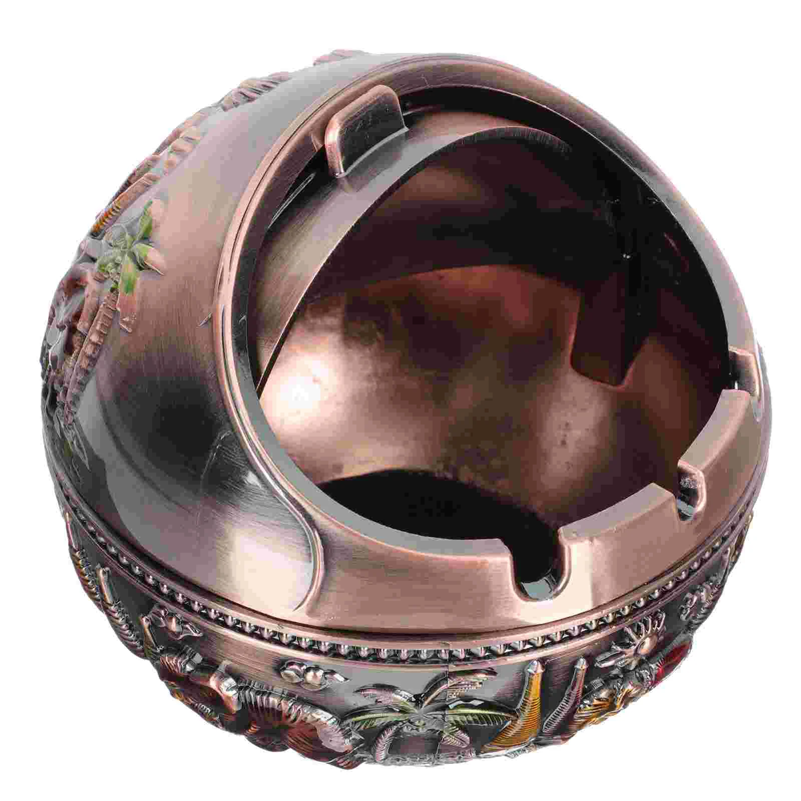 

Ashtrayash Tray S Lidded Indoors Holderround Tabletop Gifts Day Desktop Father Home Decoration Rustic Gift Men Container Key