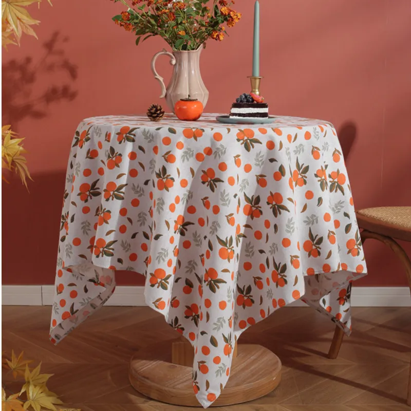 

Cotton Autumn Oranges Rectangular Table Cloth Kitchen Table Map Towel Tablecloth Household Tablecloth Dining Table