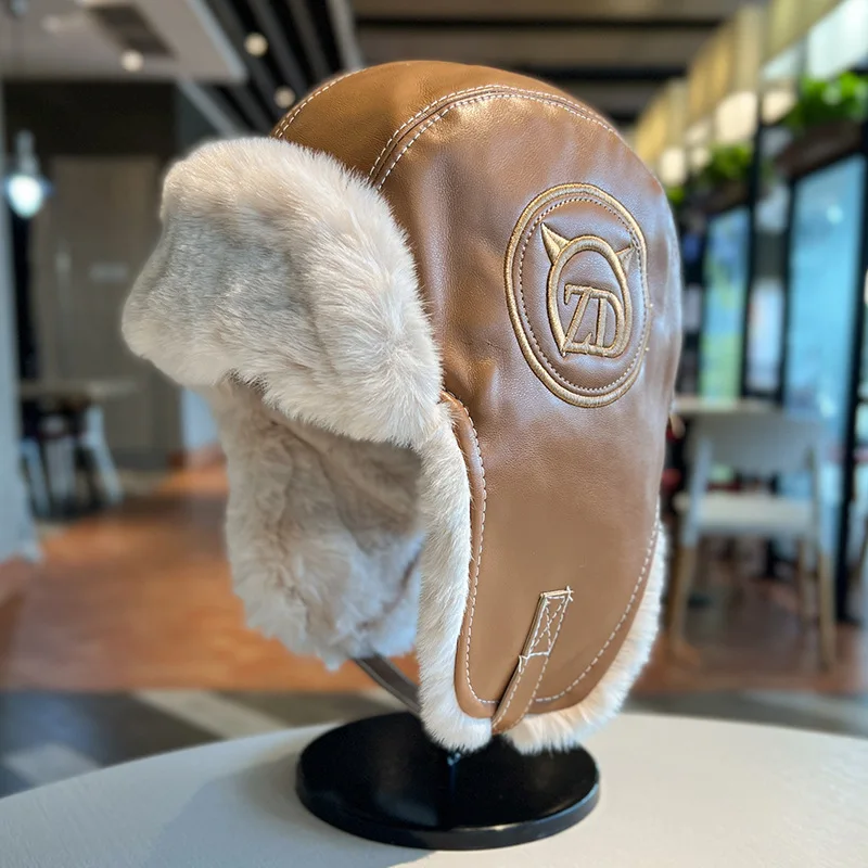 

Зимняя теплая шапка для мужчин и женщин, утолщенная велосипедная модель, уличная Лыжная теплая хлопковая шапка с ушами, лыжная маска, шапка-...