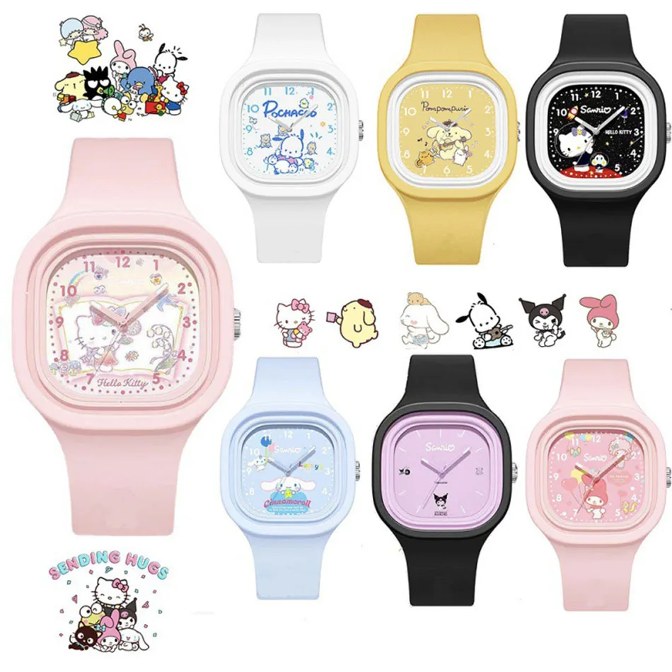Sanrio Kawaii Hello Kitty My Melody Cinnamoroll Унисексуальные Силиконовые Наручные Часы