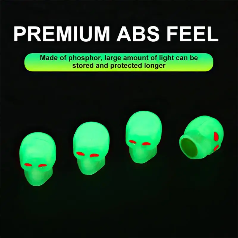 

General Use Of Tyres Valve Cover Luminous Valve Self-luminous Automobile Tyre Luminous Valve Cap Car Tire Light Human Skeleton