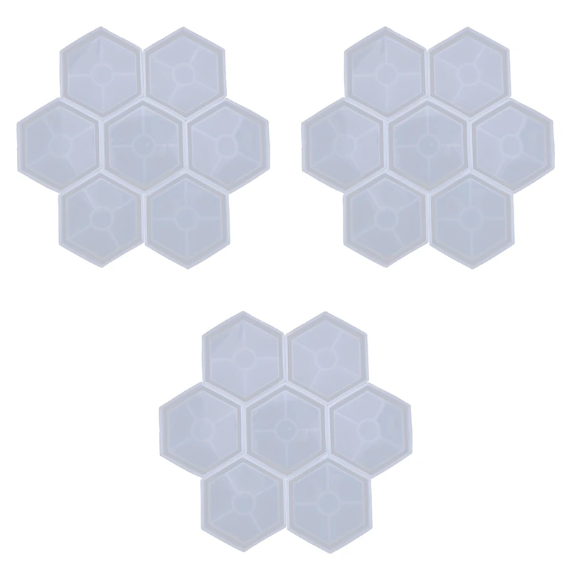Paquete de 24 moldes hexagonales de silicona para posavasos, moldes de Resina...