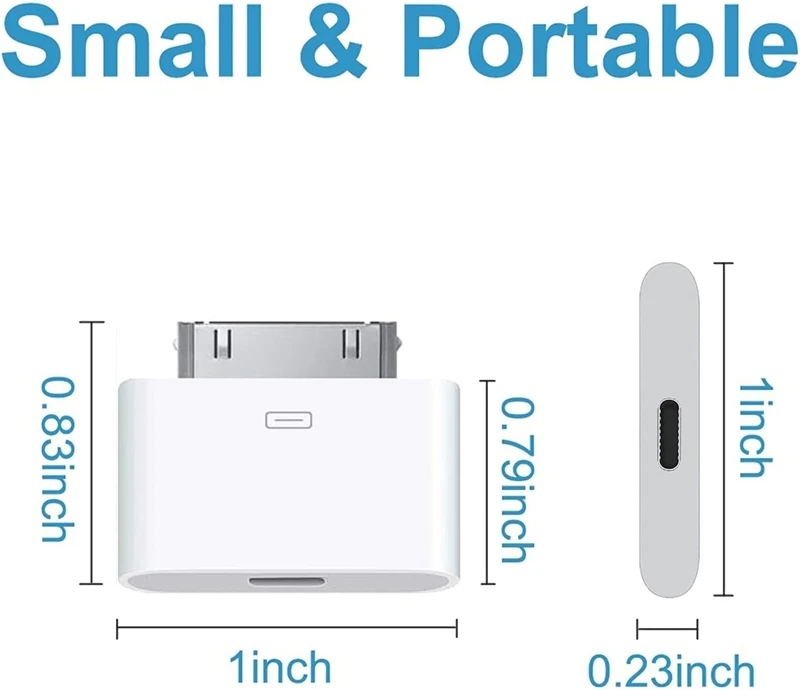 Фото Адаптер USB-C на 30-контактный разъем Type-C (8-контактный на 30-контактный) для зарядки и синхронизации iPhone 4/4S, iPad 2/3, iPod Touch. Кабель для зарядки. №1