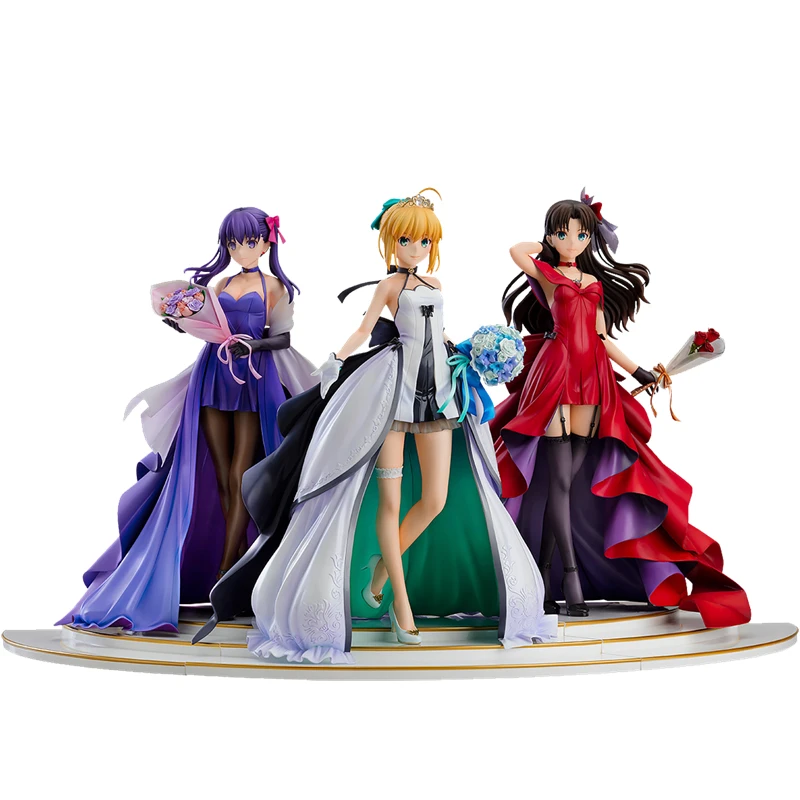 

Original Fate/stay Night Altria Pendragon Tohsaka Rin Matou Sakura 3Pcs/set Japan Anime Game Figures Model Ornaments Anime Toys