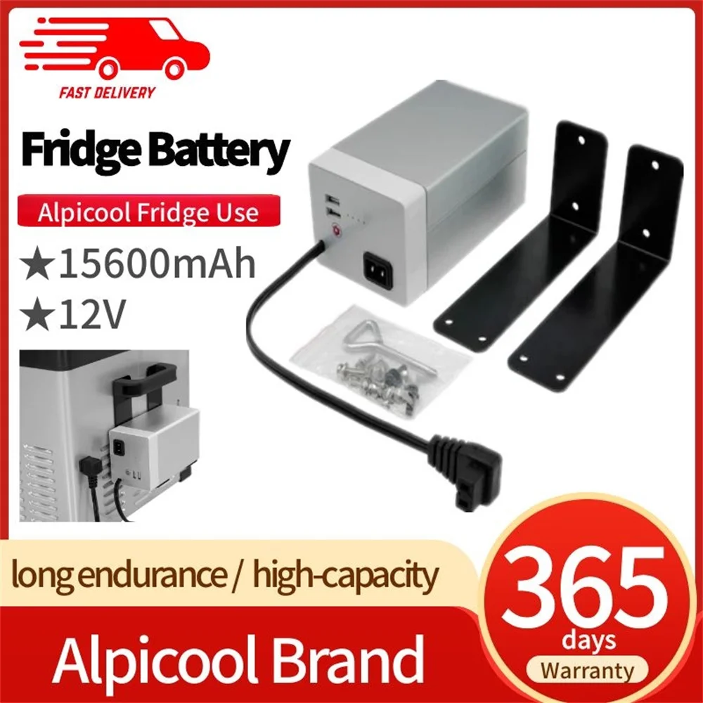 Alpicool Portable Battery Pack for Car Fridge Freezer Lithium Battery DC12V/6A 156000mah for car accessories with Two USB Ports