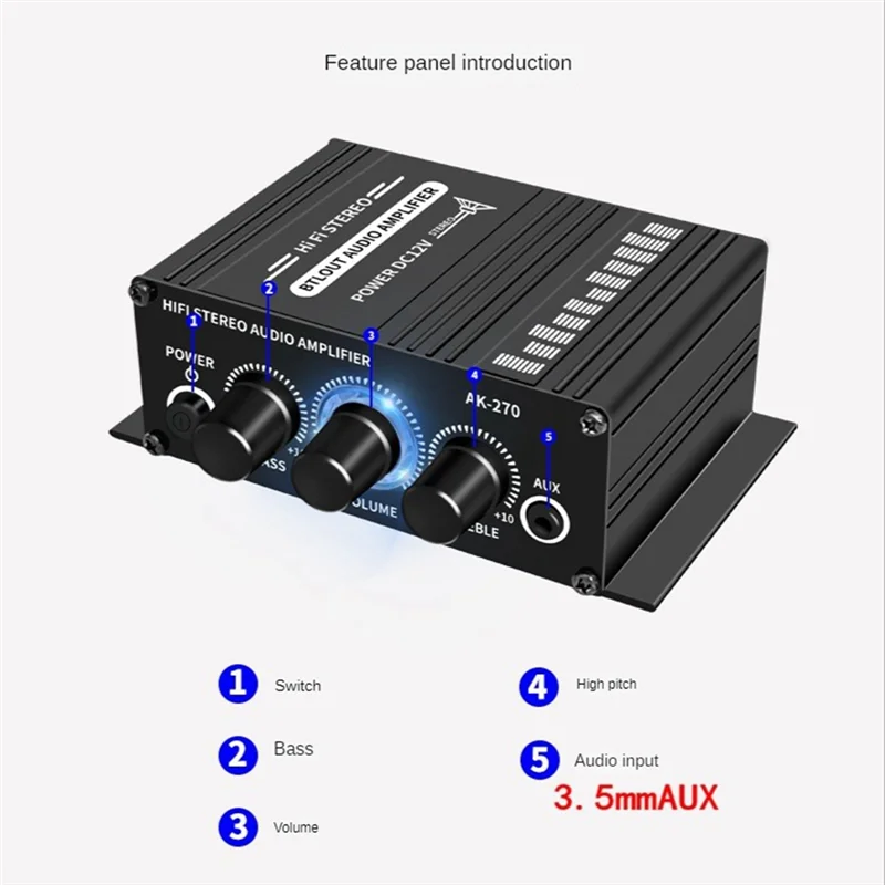 Мини-HIFI усилитель мощности AK-270