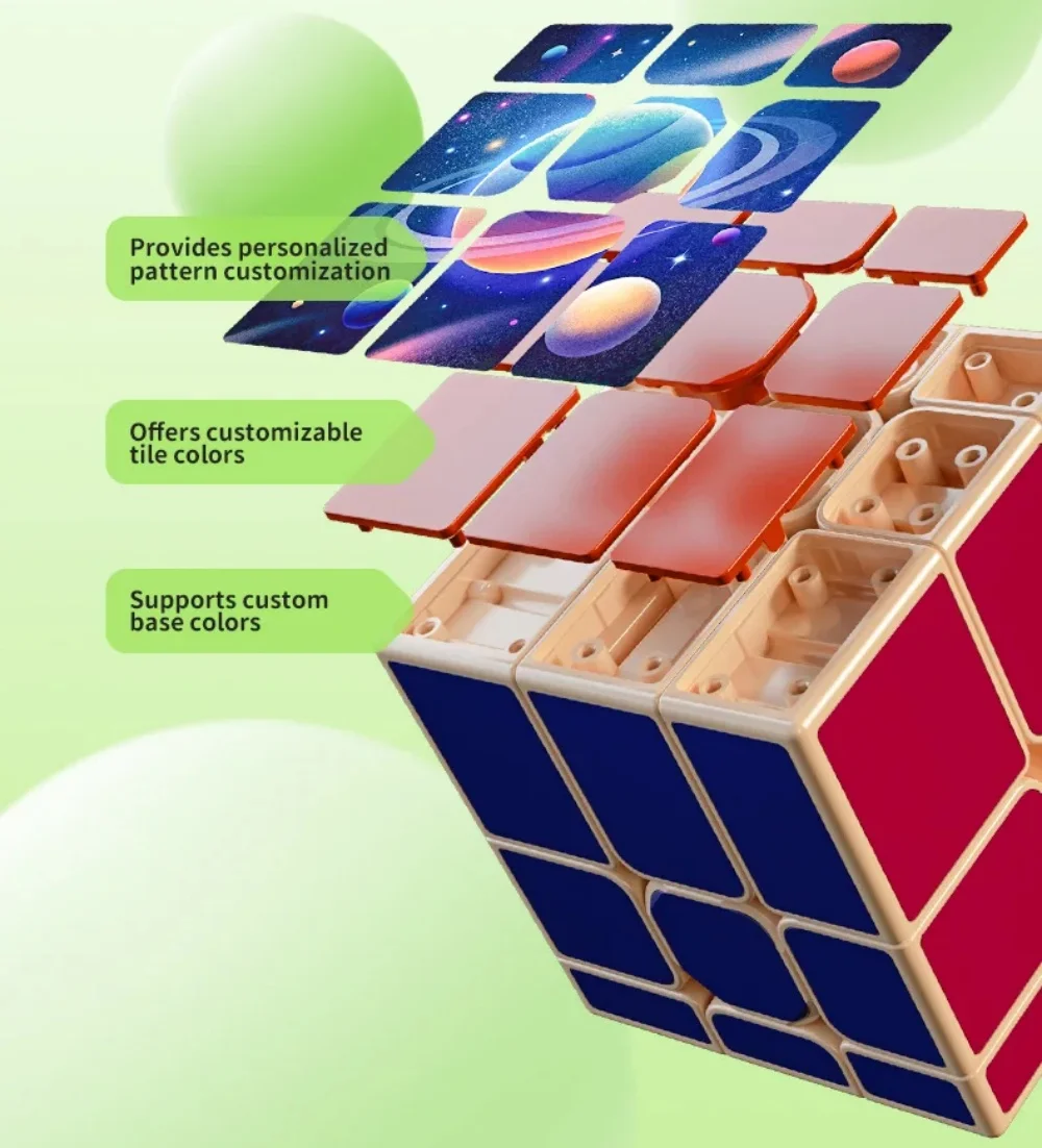 Магнитный Волшебный куб QiYi с зеркальным покрытием из фарфора 3x3 пазл