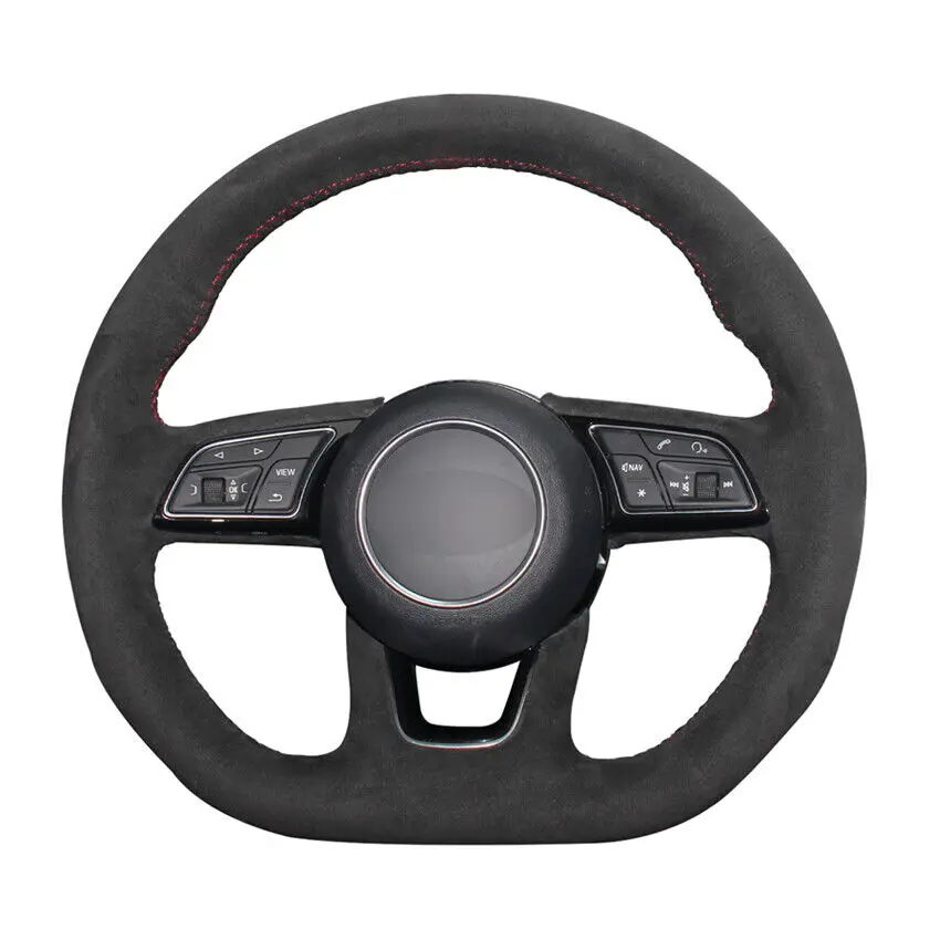 

Hand-stitched Black Suede Car Steering Wheel Cover for Audi A4 S4 A5 RS5 RS4 S7