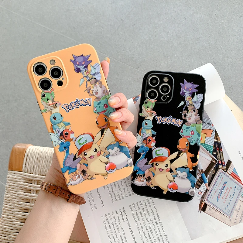 

BANDAI Pokemon Characters Ins phone case for IPhone 11 7 8P X XR XS XS MAX 11 12pro 13 pro max 13 promax 2022 cover phone holder