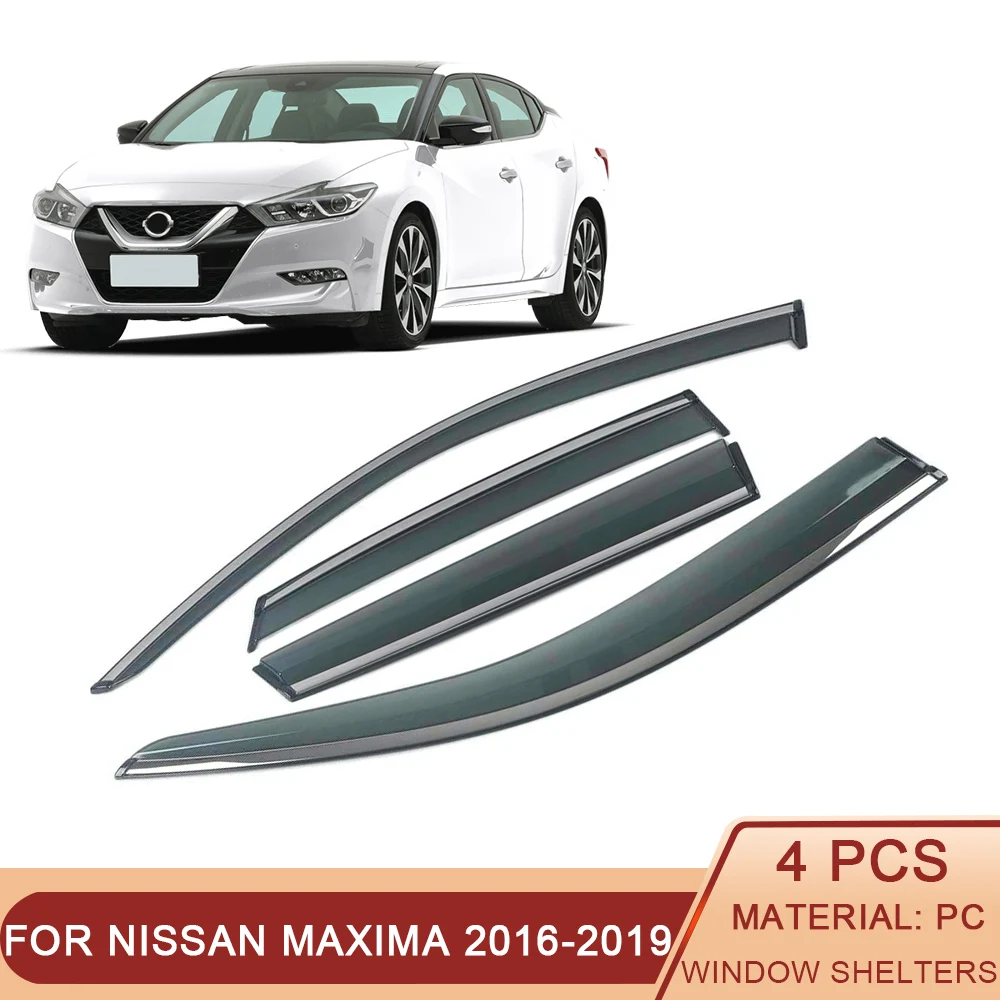 

For NISSAN MAXIMA A36 2016-2019 Car Window Sun Rain Shade Visors Shield Shelter Protector Cover Trim Frame Sticker Accessories