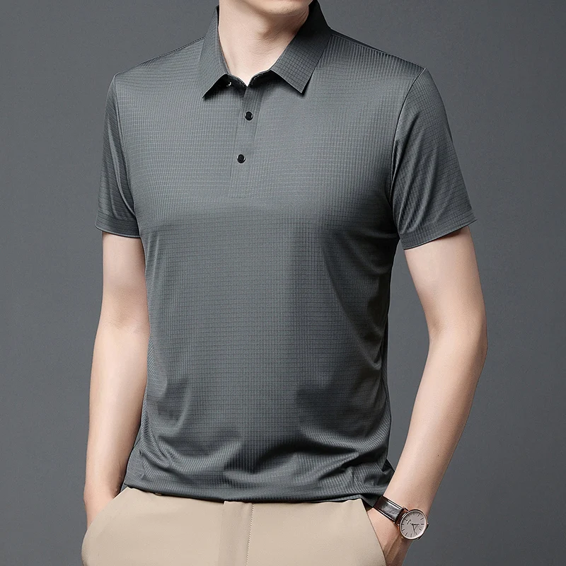 

Мужская летняя рубашка-поло с коротким рукавом