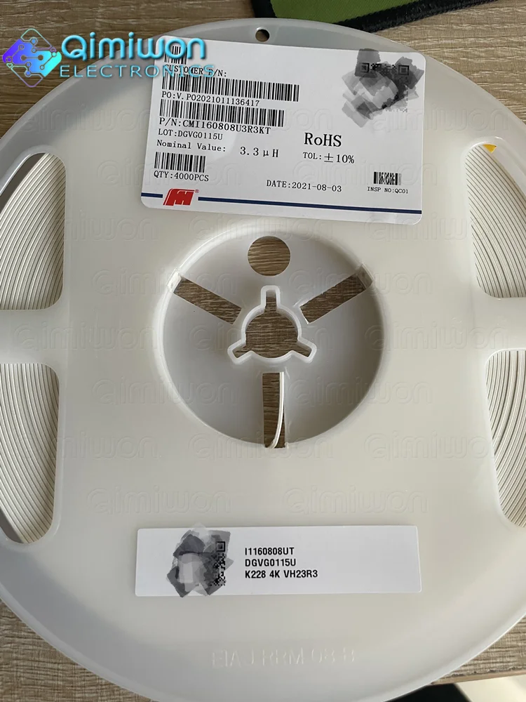 

4000pcs CMI160808U3R3KT SMD 3.3uH(3R3) ±10% 0603 15mA New and Original