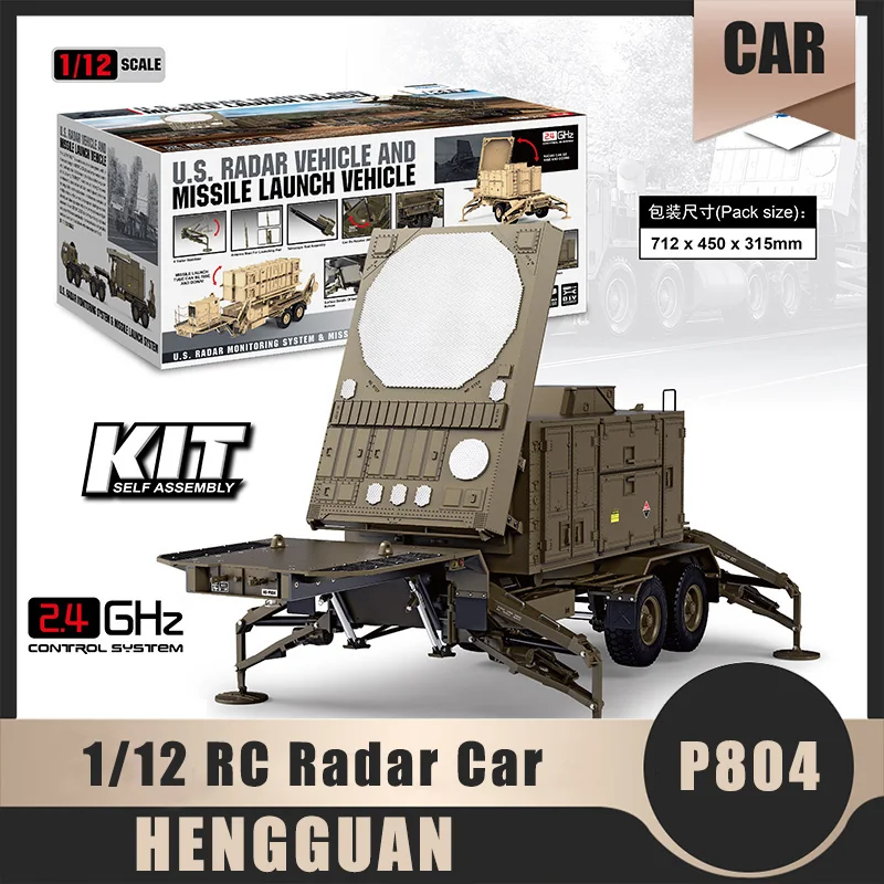 

HG 1/12 U.S Radar Vehicle P804 RC Trailer 360° Rotation Remote Control Car KIT Model Outdoor Toys TH19823