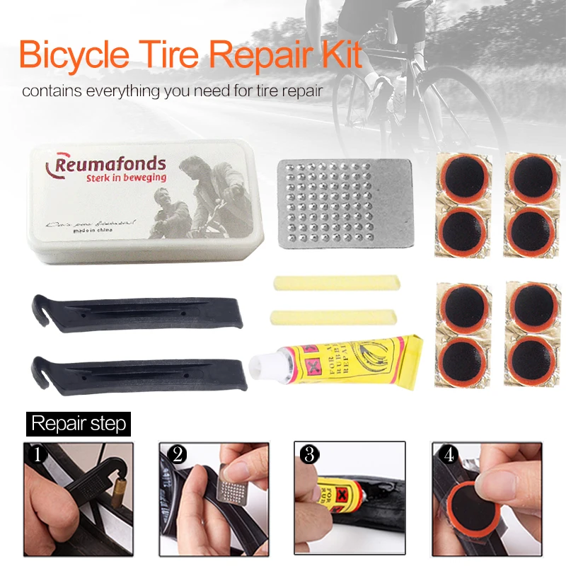 

Набор инструментов для ремонта велосипедных шин, портативные резиновые накладки на клеевой рычаг для ремонта велосипедных шин, для горных велосипедов и мотоциклов