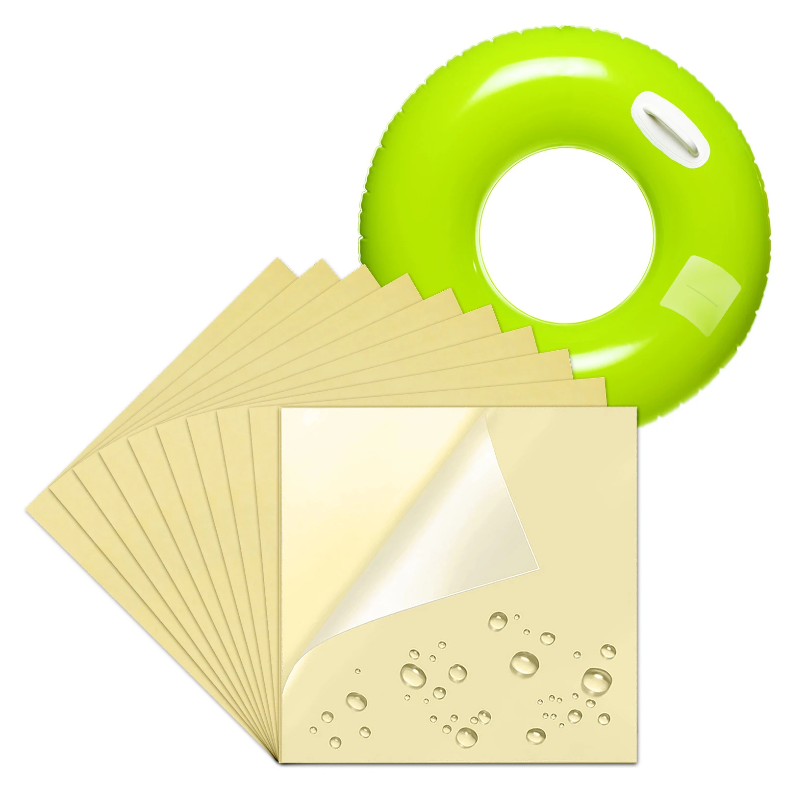

7x 7 Cm Pool Patch Repair Kit Iatable Pool Patch Kit PVC Vinyl Pool Repair Patches Waterproof Stickers Repair Tearing