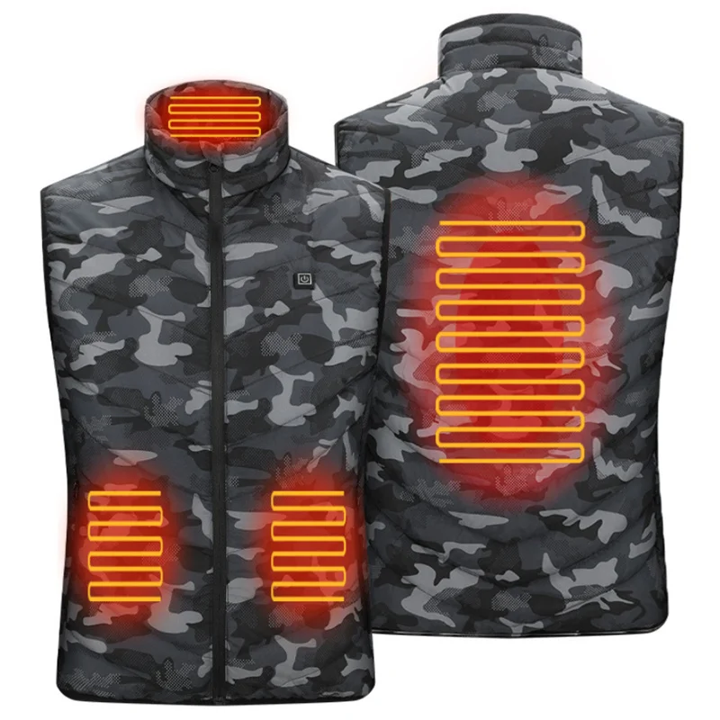 

Heating jacket, USB smart switch 9 zone heating vest, electric heating hunting vest, men's and women's heating padded jacket