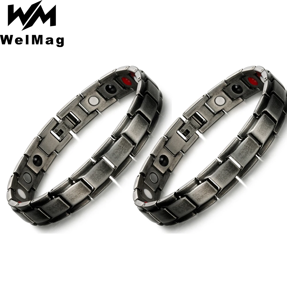 

4 Elements Stainless Steel Magnetic Bracelet For Couple Arthritis Pain Relief Adjustable Size Elegant Durable Free Shipping