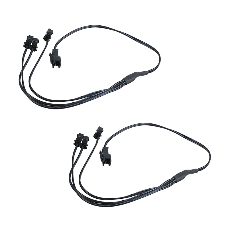 

2X Стандартный 2-контактный разъем EL провод неоновая полоса светильник 3-сторонний разделитель кабеля черный