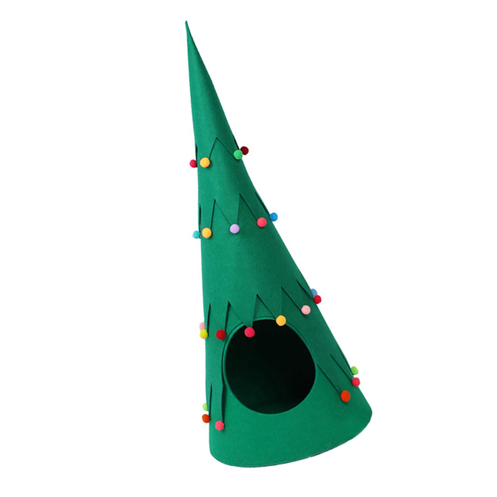 

Cat Tent Nest Bed For Cats Self-Warming Christmas Decor Pet Cat Bed Semi-Closed Christmas Tree Pet Nest Cat Shelter House Cave