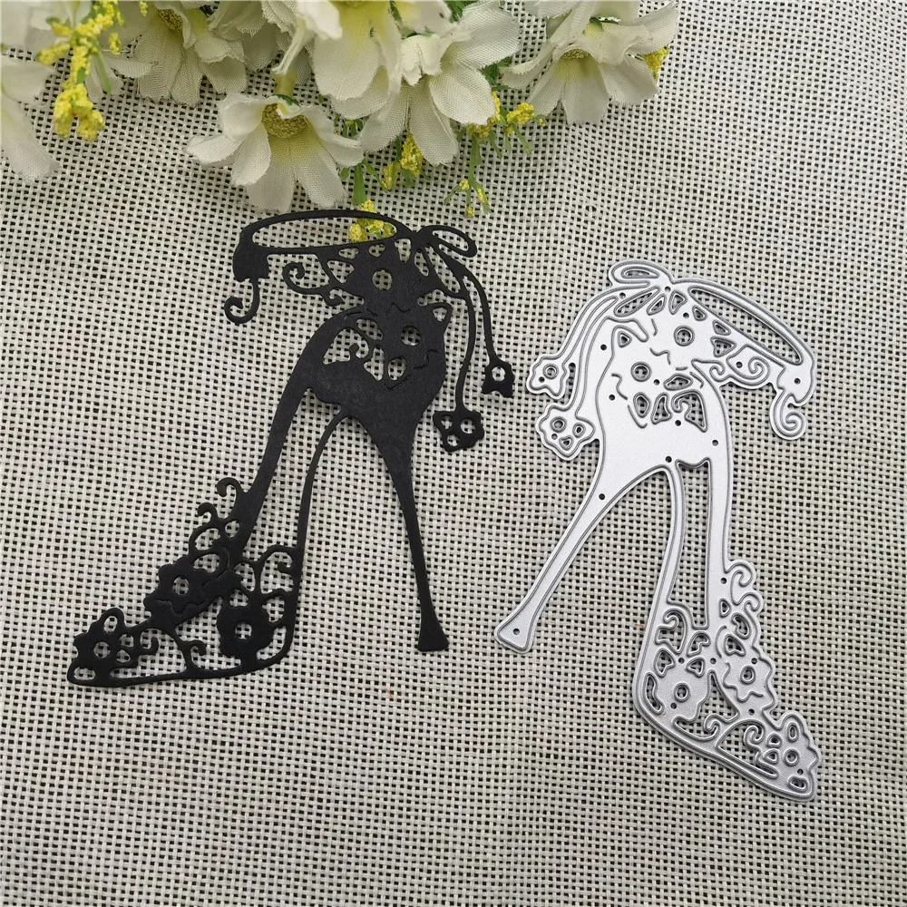Шаблон обуви на высоком каблуке с цветами металлические Вырубные штампы