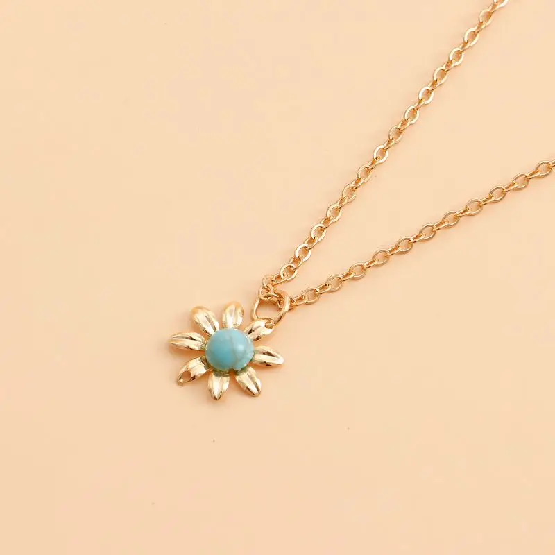 Многослойные Длинные ожерелья с бирюзовыми подвесками сердцем этнические