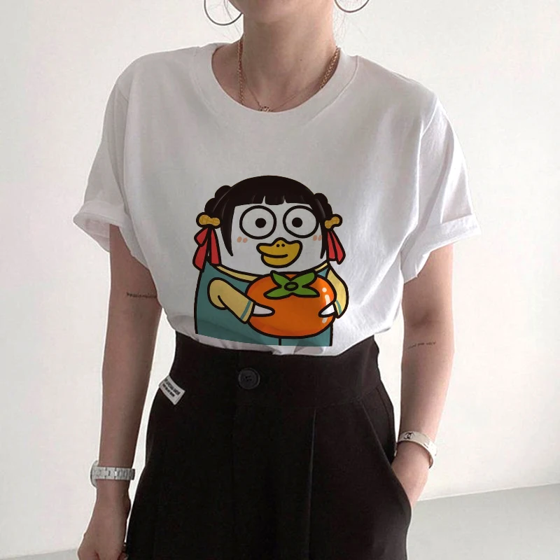 

Animal New Year Duck T Shirt Fashion Cartoon Street Women's Short Sleeve T Shirt Harajuku New Year's Clothing Tops Clothing