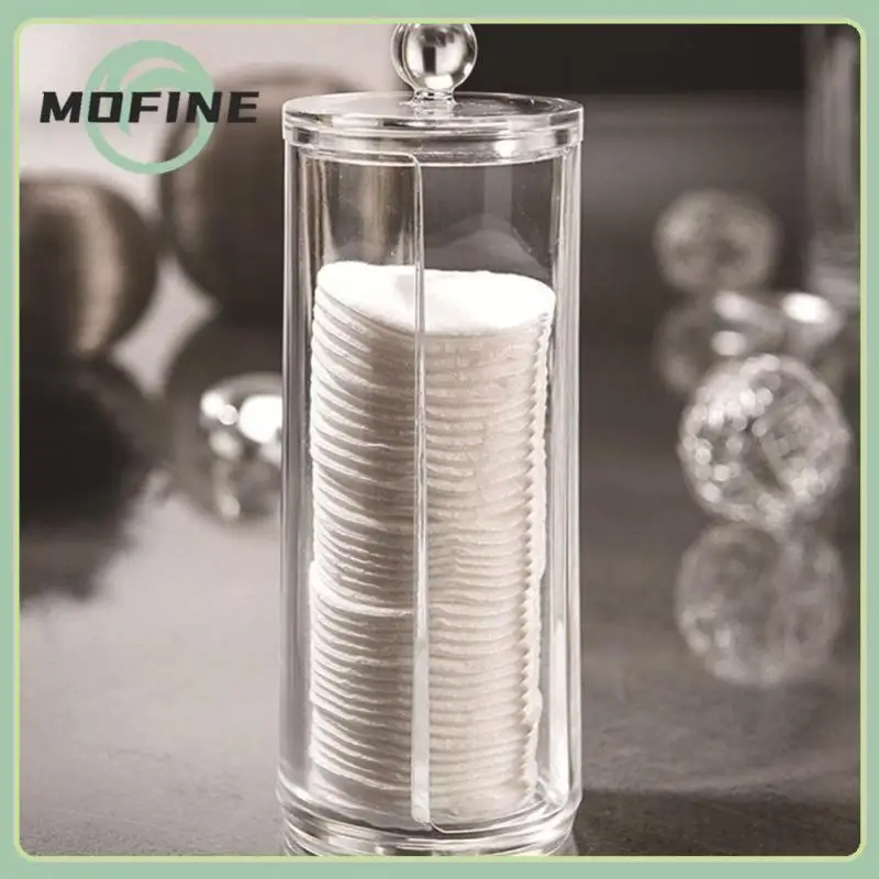 

Acrylic Makeup Cotton Pads Box Large Transparent Round Cosmetic Cotton Pad Storage Container Jewelry Cotton Swabs Organizer Jars