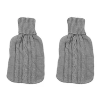 2x knitting hot water bottle cover water bottle coversuitable for 2000 ml hot water bottleanti scald lasting warmth