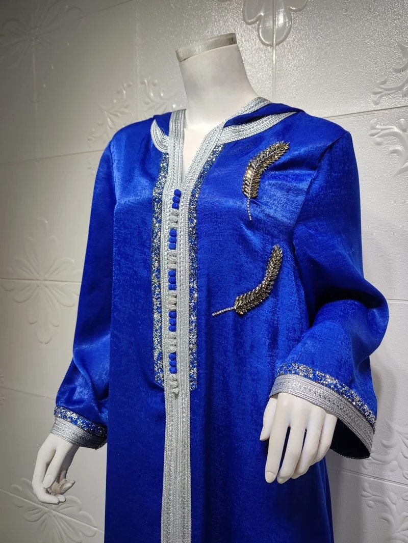Jalabiya Ramadan Eid Mubarak Abaya Dubai Turkey Hijab Muslim Fashion Dress Islam Clothing Abayas For Women Arabic Hooded Robe