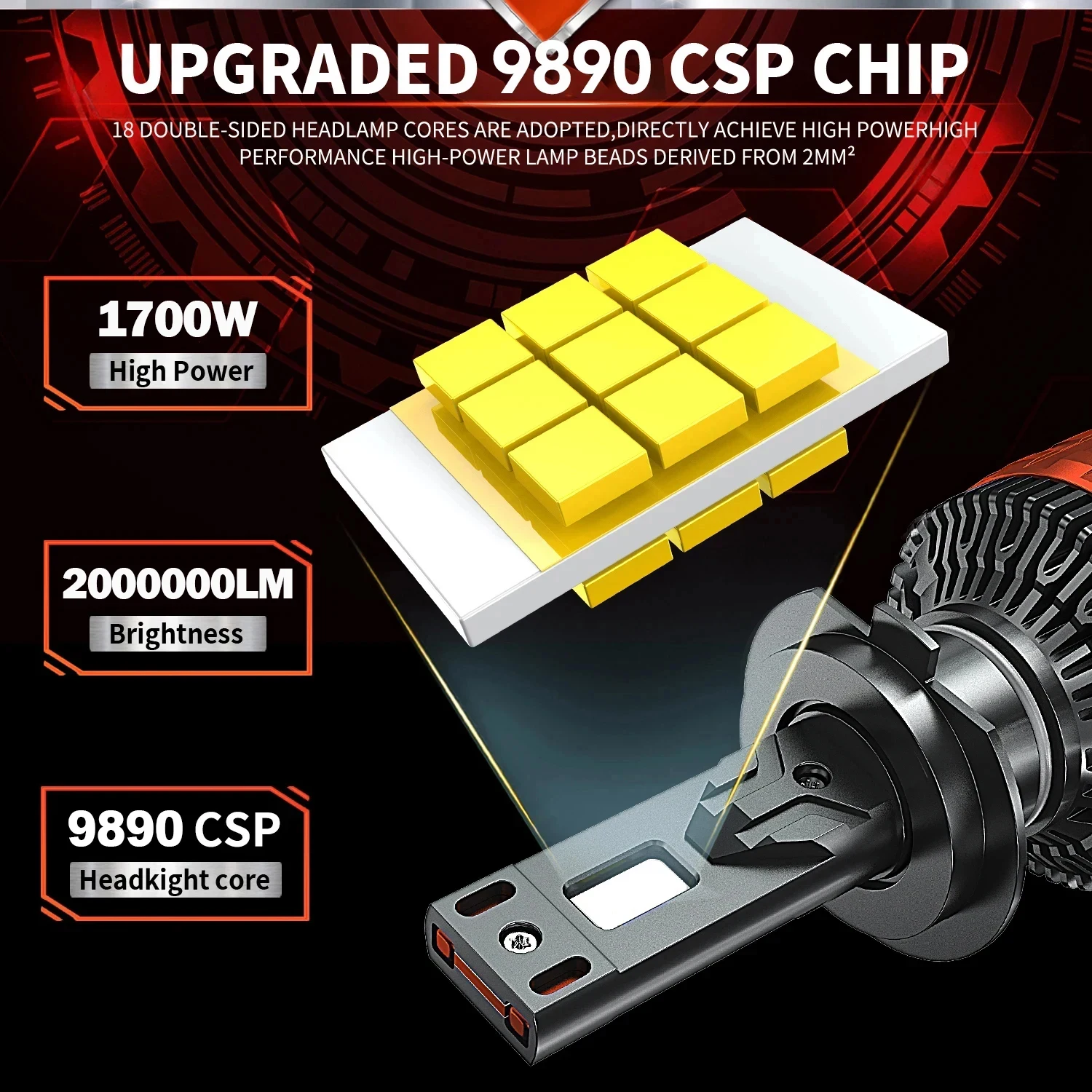 Фото ACTVTCA H4 H7 LED CANBUS H11 H1 9005 HB3 9006 HB4 H8 H9 9012 Светодиодные фары 120 Вт Высокая мощность 6000K Автомобильные фары №2