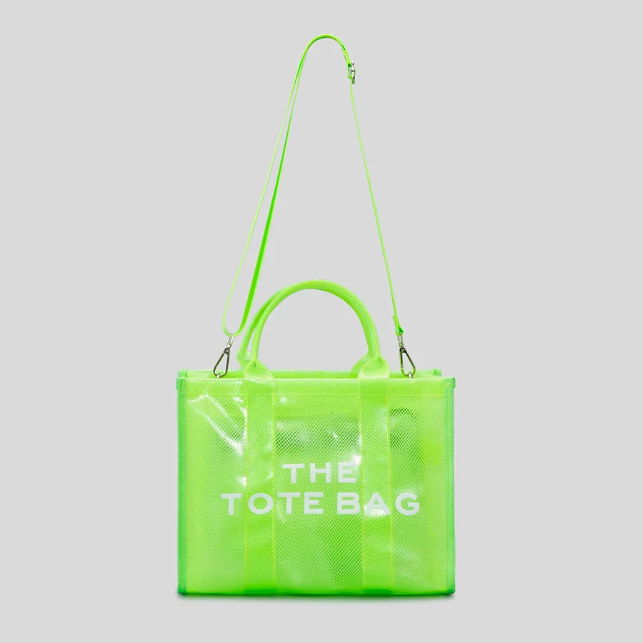 

Branded Mesh Women's Handbags Designer Tote Bags for Women Pvc Large Shopper Pvc Lady Shoulder Crossbody Bags Travel Beach Bag