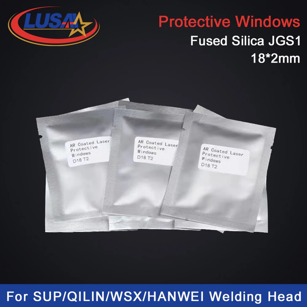 

LUSAI 100 шт./лот защитные окна 18*2/20*2/20*3/20*4 мм оптическая линза для лазерного сварочного аппарата CQWY Sup WSX QiLin HanWei