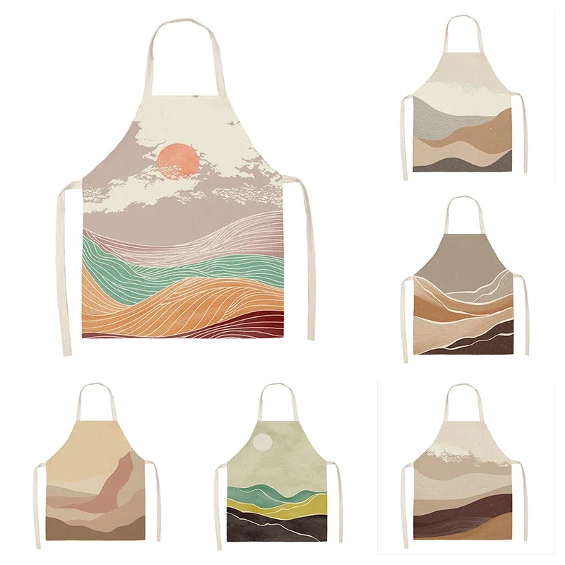 Льняной фартук для кухни S-38X47cmL-55X68CM XL-66X81CM-70X100CM