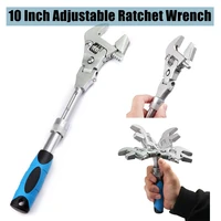 10 inch adjustable ratchet wrench 5 in 1 torque wrench 180 degree folding spanner household maintenance manual tool dropshipping