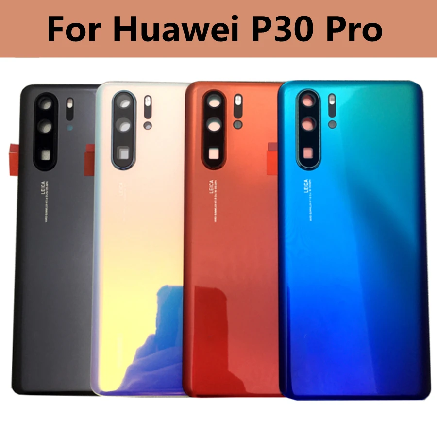 For Huawei P30 Pro Glass Back Battery Cover Rear Door Housing Case Replacement Parts For P30Pro + Camera Lens Frame enlarge