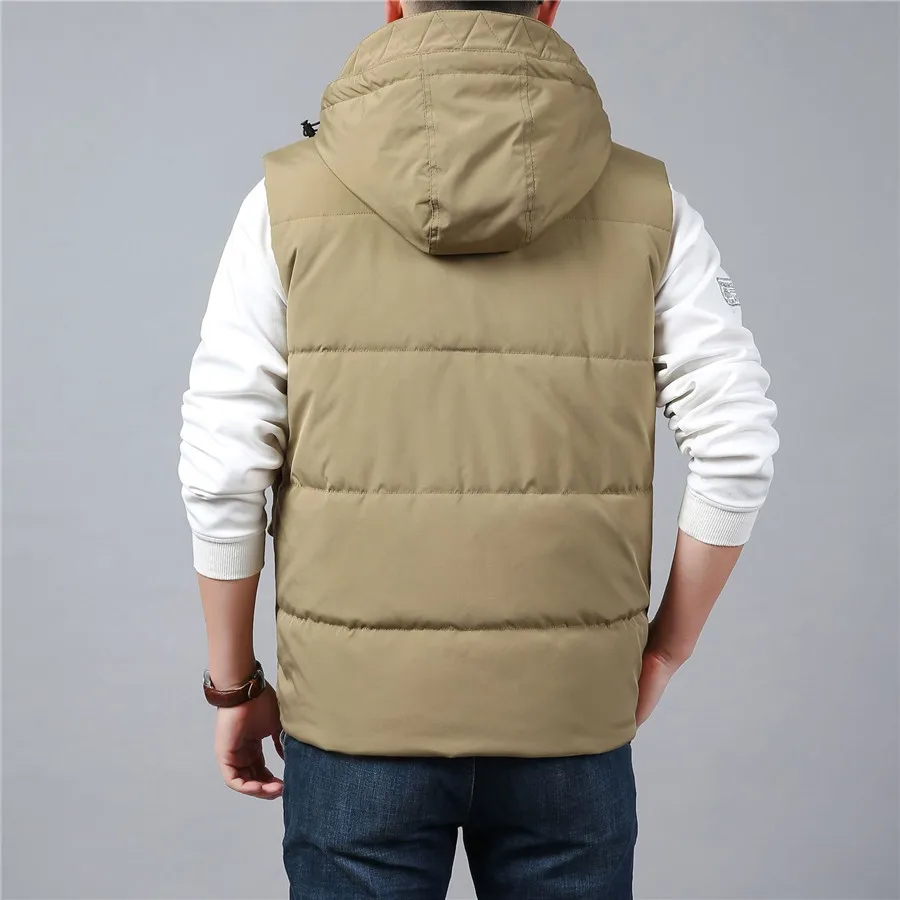 Повседневный мужской жилет-карго зимняя толстая флисовая теплая куртка без