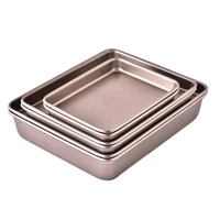 thicken carbon steel golden baking tray nonstick square oven cake bread pastry pans biscuits bakeware mold kitchen cooking tools