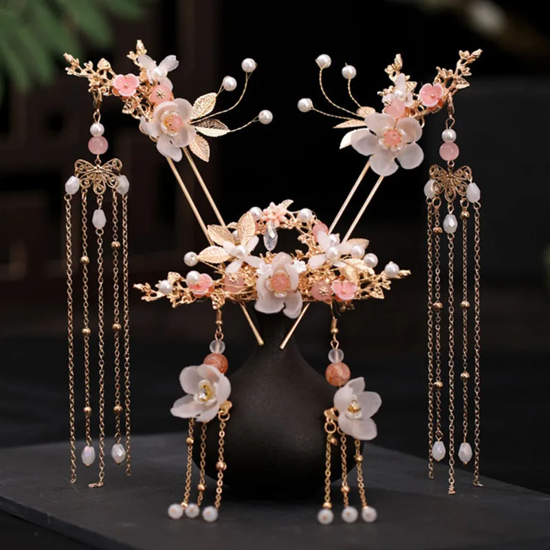 1 Pair Chinese Retro Style Metal Phoenix Hairpins Clips Handmade Hair Stick Bride Hanfu Dress Wedding Hair Accessories FORSEVEN images - 6