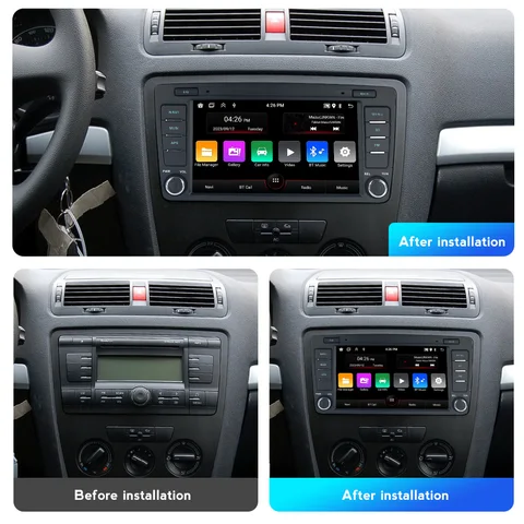 Автомагнитола MEKEDE на Android 13 для Skoda Octavia 2 A5 2004 2005 2006 2007 2008 - 2013 BT, автомобильный мультимедийный плеер с GPS и Wi-Fi  мультимедийный плеер, 2din, головное устройство, GPS-навигация магнитола