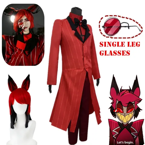 Униформа для косплея отеля Hazbin, костюм для косплея Аластора, мужские костюмы для взрослых, красный костюм для косплея аниме