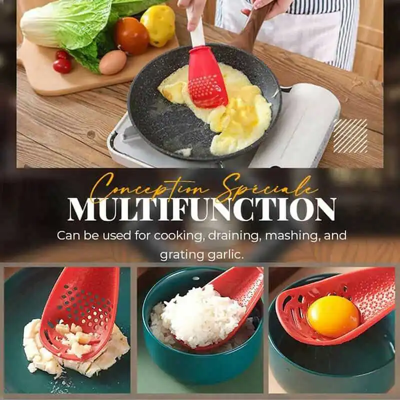 

Press Potato Garlic Multifunctional Colander Spoon Kitchen Cooking Spoon