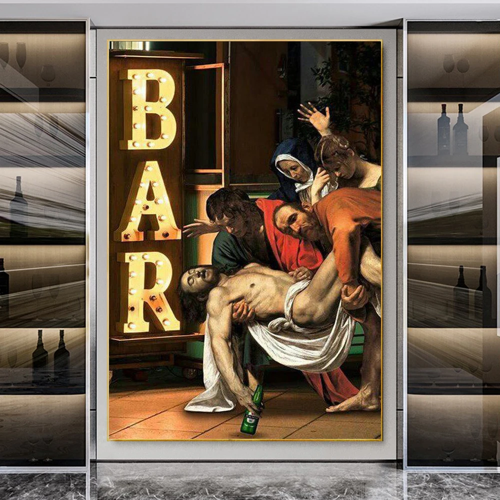 

Jesus Poster God Wall Art Christian Home Decoration Canvas Painting Prints Retro Bar Pictures for Living Room Decor Cuadros