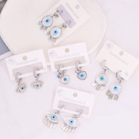 2022 new jewelry personalized eye earrings mens womens long tassel stainless steel stud earrings