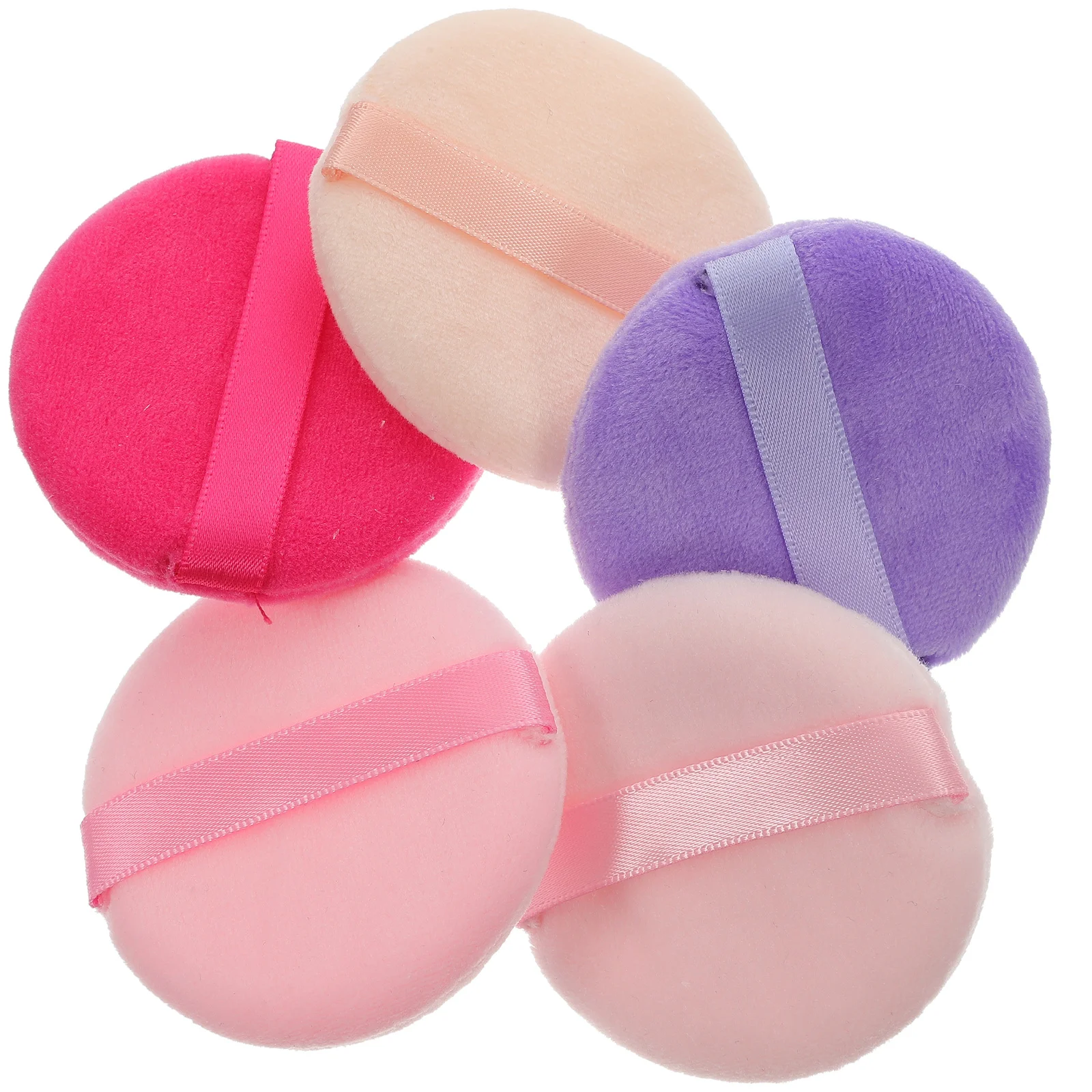 

Powder Puff Small Supple Makeup Pad Ribbon Female Puffs Round Flocking