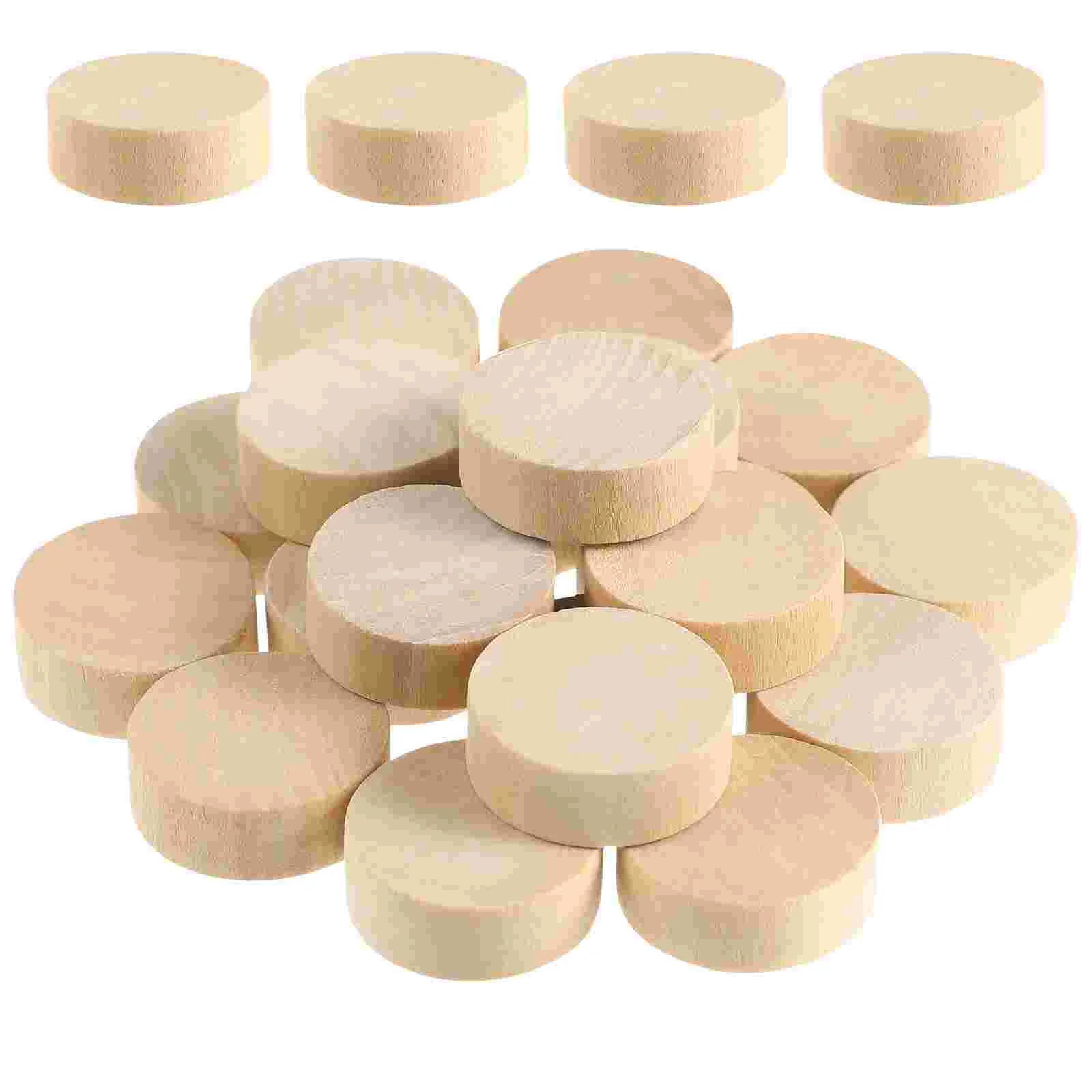 

20 Pcs Wooden Chess Game Accessories Ice Hockey Puck Replacement Desktop Catapult Foosball Parent-child Lacrosse