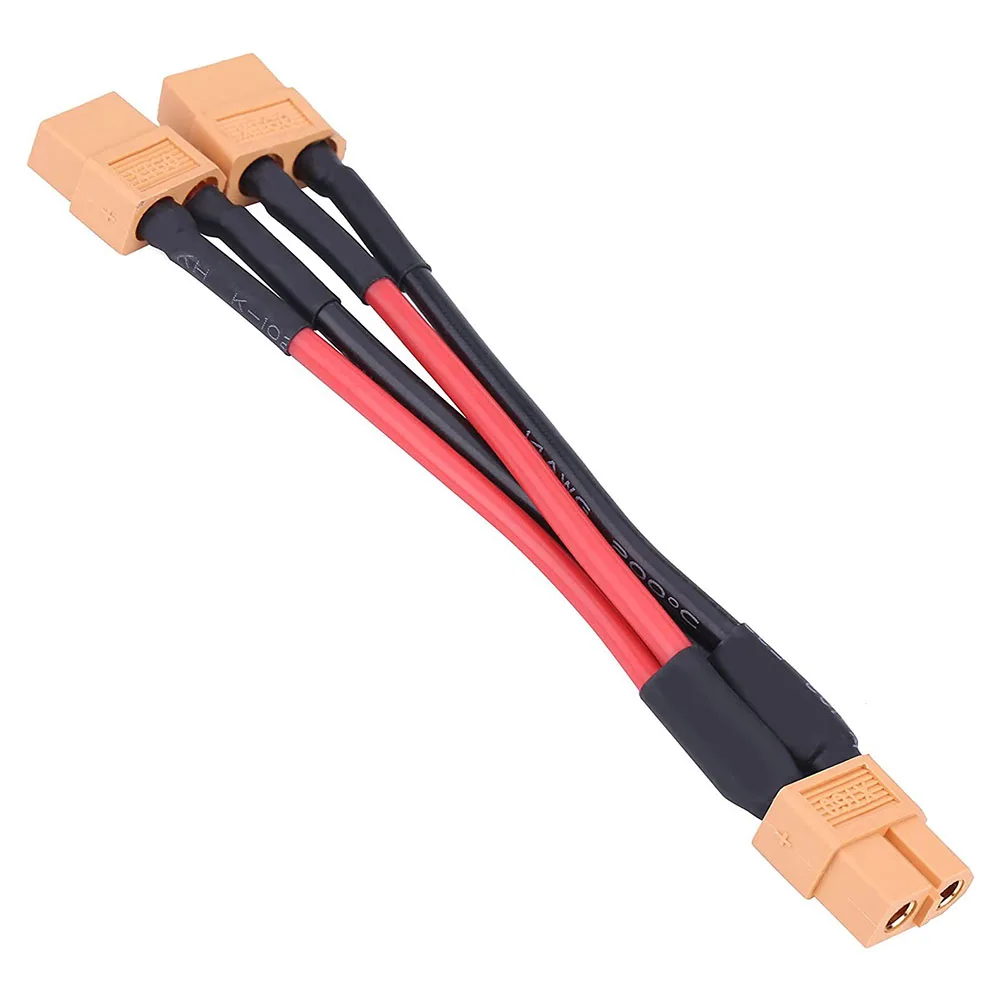 

Parallel Adapter Cable XT60 Parallel Battery Connector Adapter 14AWG Cable RC Battery Connector Cable Dual Extension Y Splitter